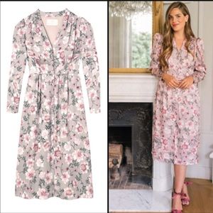 Gal Meets Glam Floral Pink and Gray Dress